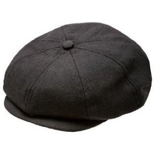 Black Herringbone Newsboy Cap - 2-3YRS - Through my baby's eyes
