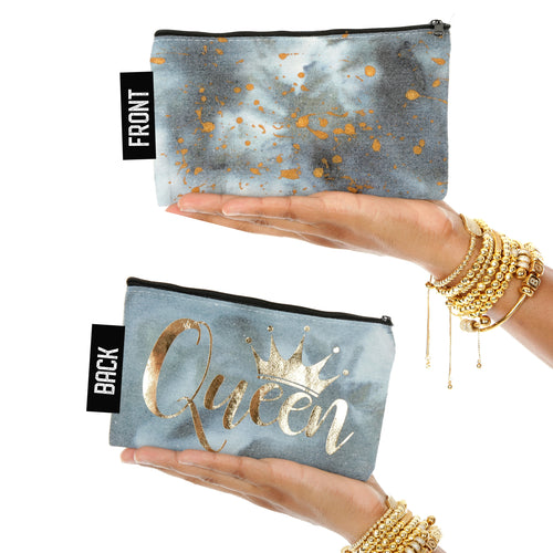 Queen Ice Tie Dye Fashion Mantra Makeup Pouch