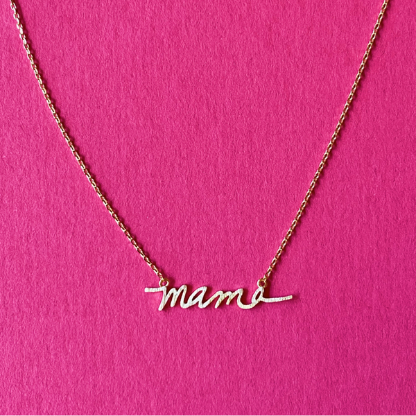 Mama Script Necklace