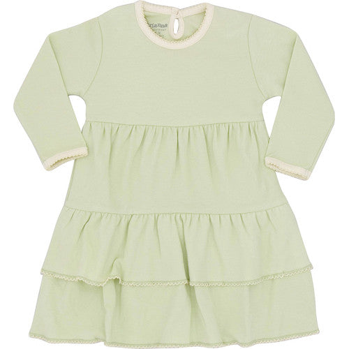 Green/Natural Ruffle Dress - 24 months - Through my baby's eyes