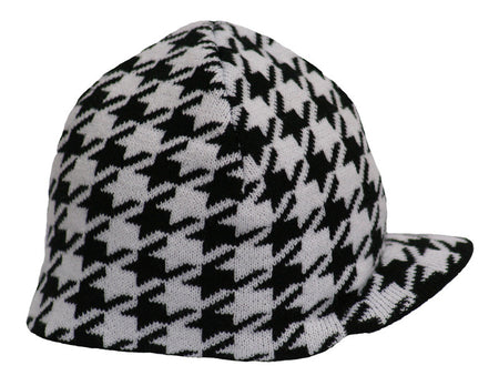 Black and Gray Checkered Beanie