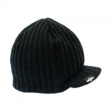 Black Rib Visor Beanie with Tag - Through my baby's eyes