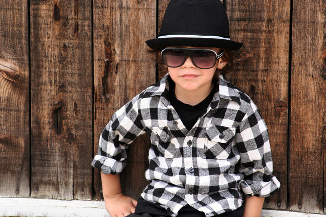 Black Fedora with Black and White Band - Through my baby's eyes