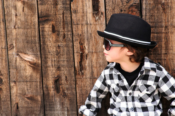 Black Fedora with Black and White Band - Through my baby's eyes