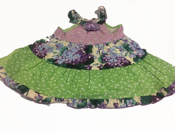 Girls Flower Dress - Purple - Through my baby's eyes