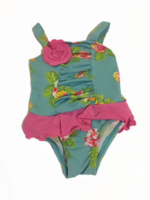 Girls Flower One Piece Bathing Suit - Through my baby's eyes