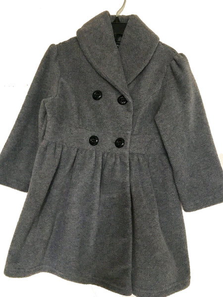 Button Down Fleece Coat - Grey