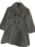 Fleece Double Breasted Coat For Girls - Grey - Through my baby's eyes