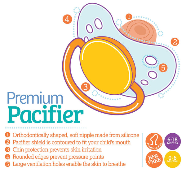 Woke up Cute Pacifier & Moon & Star Pacifier Clip Combo
