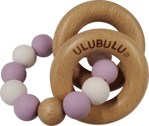 SILICONE BEAD TEETHER / RATTLE LILAC