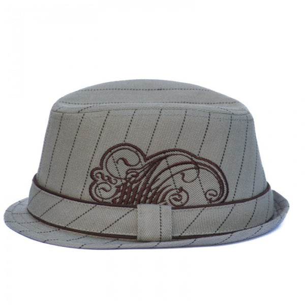 Tan Fedora hat with Embroidery - Through my baby's eyes