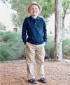 Navy Long Sleeve Polo - Through my baby's eyes