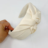 Satin Twist Headband - Cream