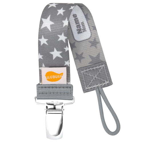 Gray Stardust Pacifier Clip