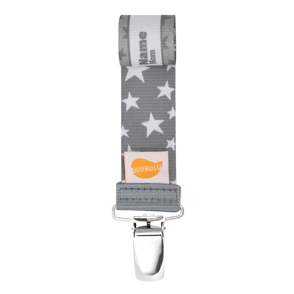 Gray Stardust Pacifier Clip