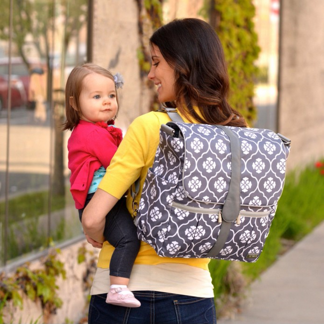 Backpack - Gray Floret - Through my baby's eyes
