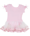 Short Sleeve Pink & White Tutu Leotard - Through my baby's eyes
