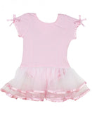 Short Sleeve Pink & White Tutu Leotard - Through my baby's eyes