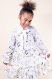 Leslie Dress - Blue, White, Yellow