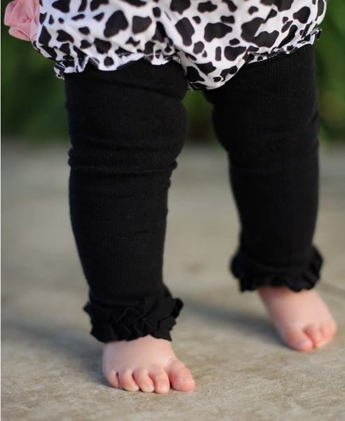 Black Footless Ruffle Tights - Through my baby's eyes