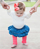 Coral Footless Ruffle Tights - Through my baby's eyes