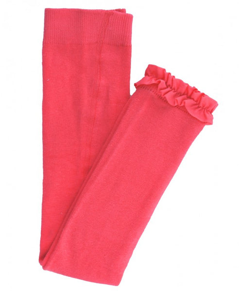 Coral Footless Ruffle Tights - Through my baby's eyes