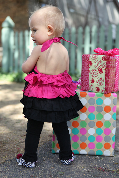 Halter Top - Fuchsia / Black - Through my baby's eyes