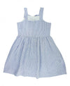 Blue Seersucker Fit & Flare Bow Dress - Through my baby's eyes
