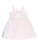 Pink Seersucker Fit & Flare Bow Dress - Through my baby's eyes