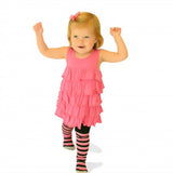 2 Pair Pack Pink & Black Striped Tights - Through my baby's eyes